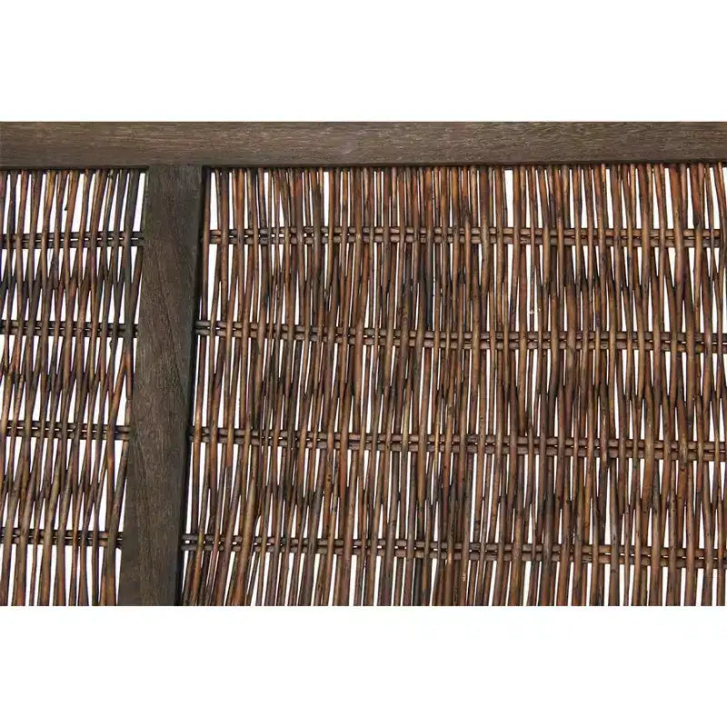 Legacy Decor Wicker and Wood Screen Room Divider