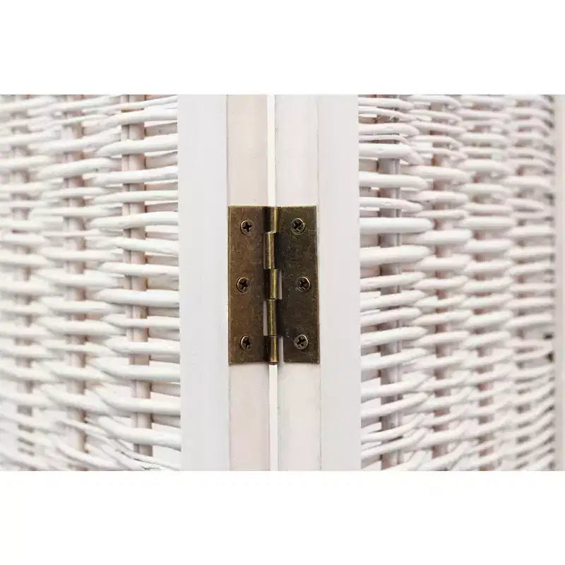 Legacy Decor Wicker and Wood Screen Room Divider