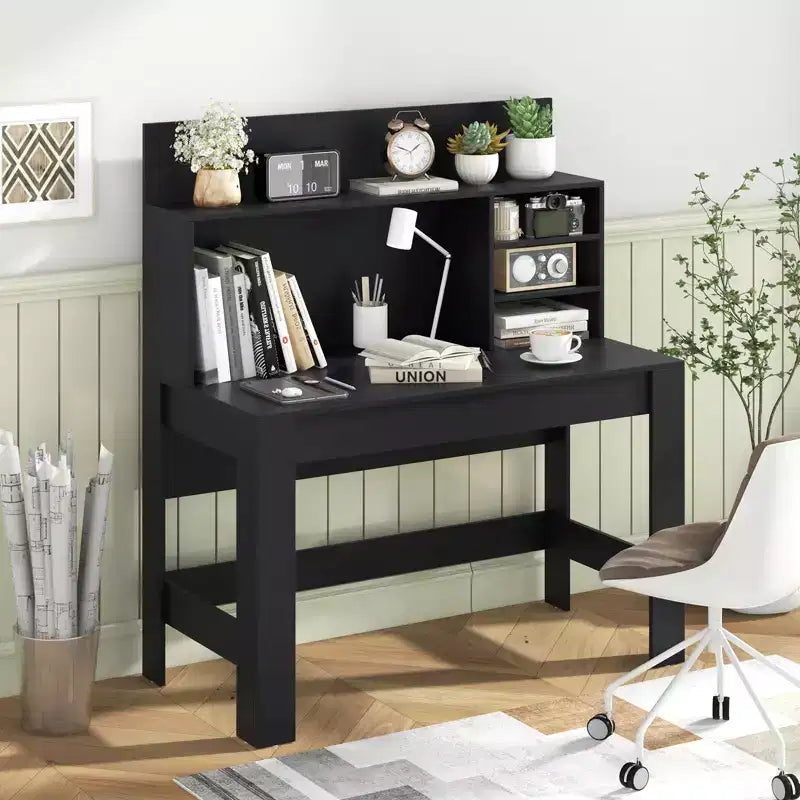 Costway Computer Desk Wooden Writing Desk Modern Home Office Workstation PC Laptop Table for Small Space