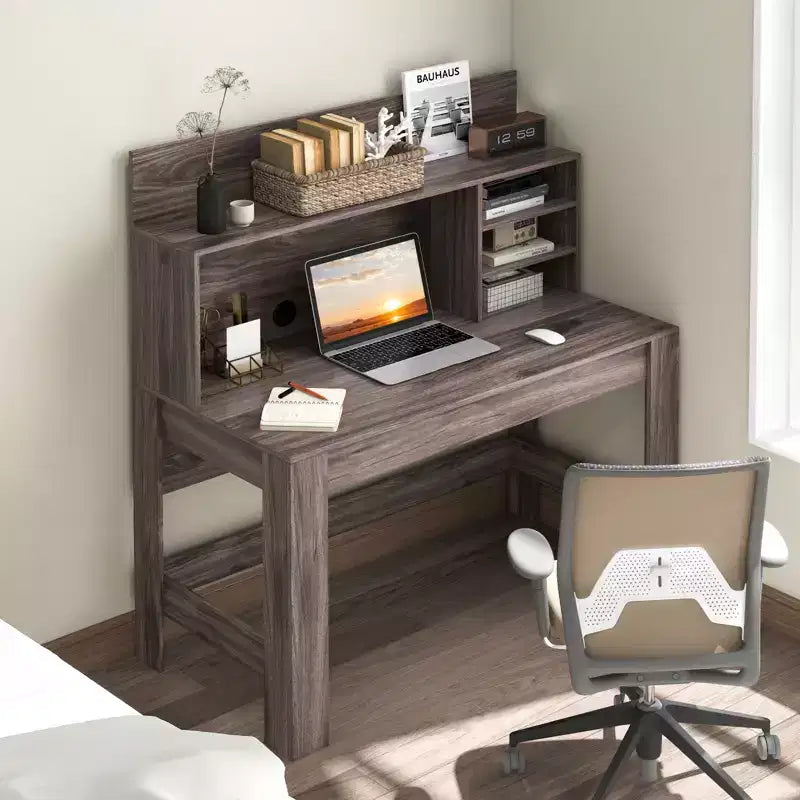 Costway Computer Desk Wooden Writing Desk Modern Home Office Workstation PC Laptop Table for Small Space