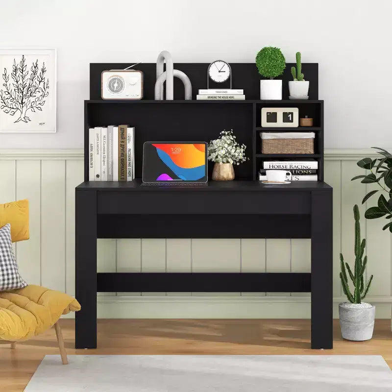 Costway Computer Desk Wooden Writing Desk Modern Home Office Workstation PC Laptop Table for Small Space