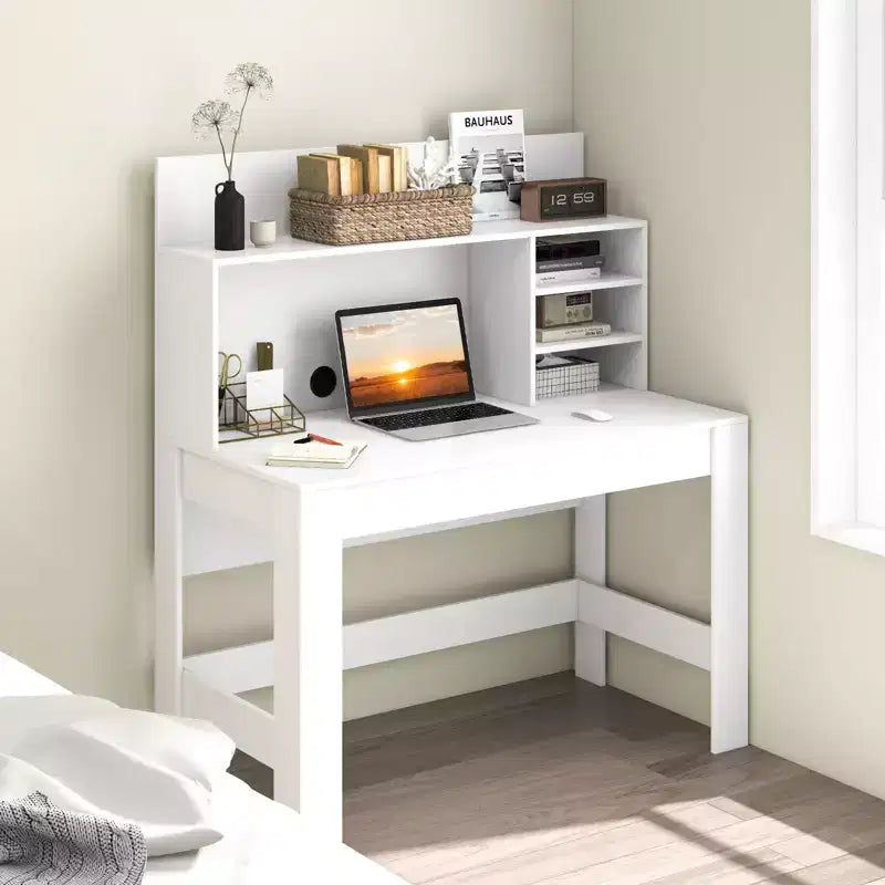 Costway Computer Desk Wooden Writing Desk Modern Home Office Workstation PC Laptop Table for Small Space