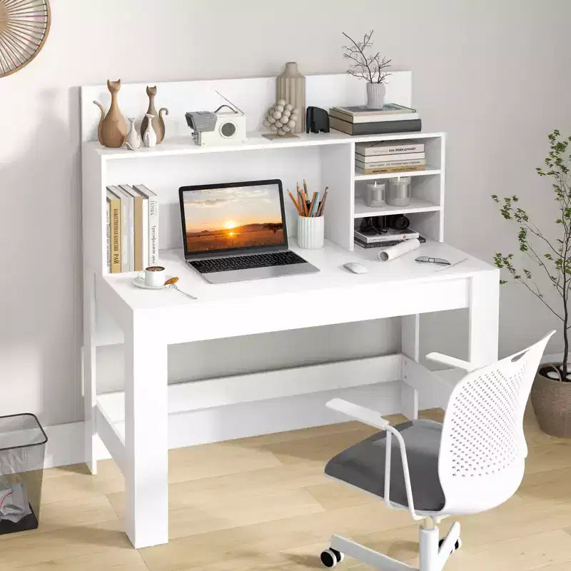 Costway Computer Desk Wooden Writing Desk Modern Home Office Workstation PC Laptop Table for Small Space