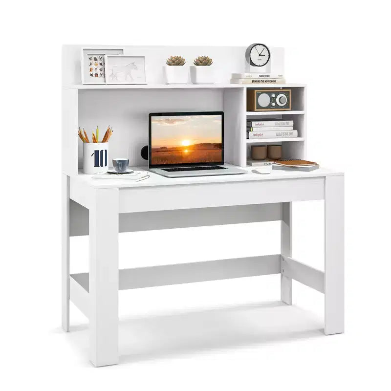 Costway Computer Desk Wooden Writing Desk Modern Home Office Workstation PC Laptop Table for Small Space