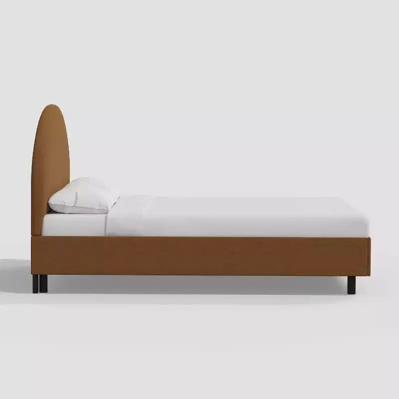 Adaline Upholstered Platform Bed with Arched Headboard in Textured Linen - Threshold