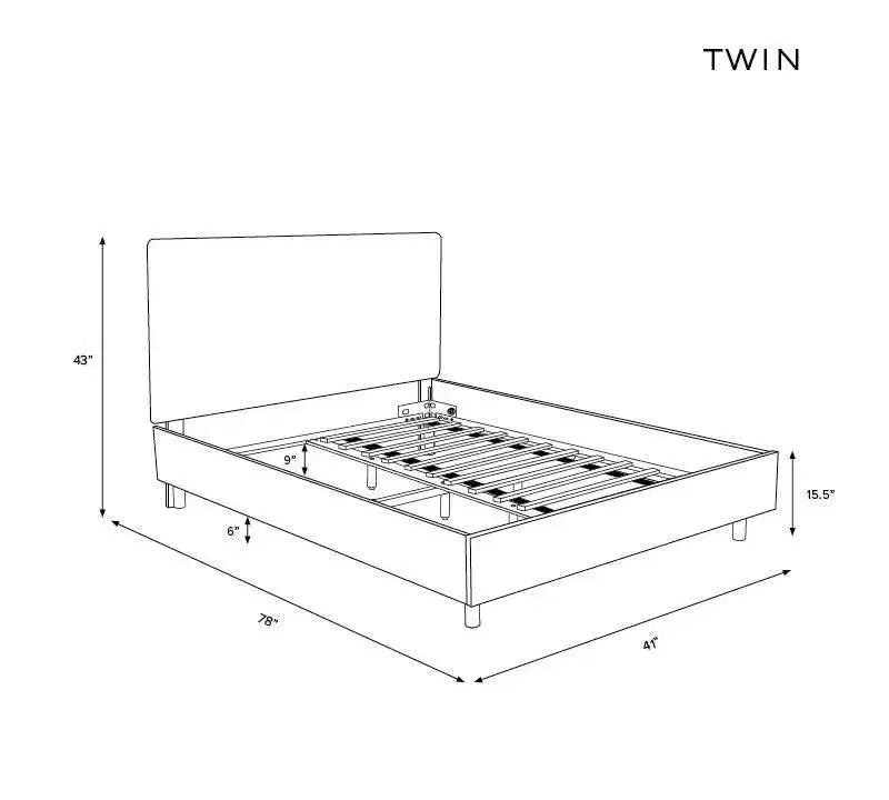 Kelsey Upholstered Platform Bed in Classic Boucle - Threshold