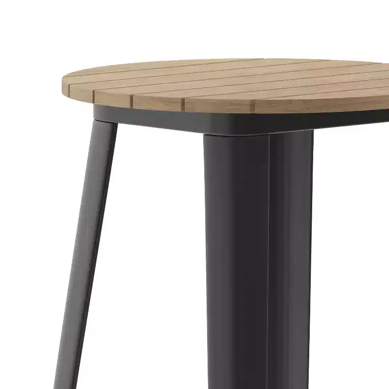 Flash Furniture Declan Commercial Indoor/Outdoor Bar Top Table, 23.75 Round All Weather Poly Resin Top with Steel base