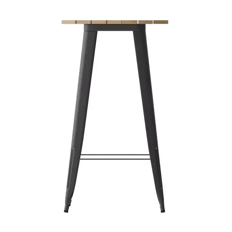Flash Furniture Declan Commercial Indoor/Outdoor Bar Top Table, 23.75 Round All Weather Poly Resin Top with Steel base