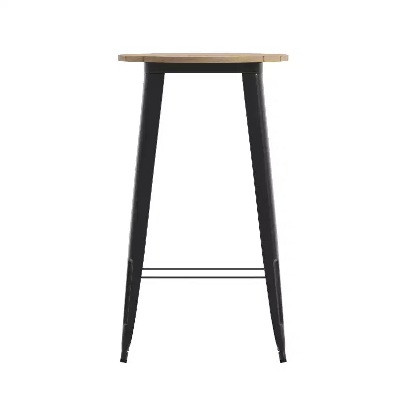 Flash Furniture Declan Commercial Indoor/Outdoor Bar Top Table, 23.75 Round All Weather Poly Resin Top with Steel base