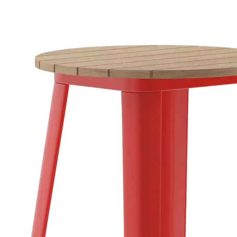 Flash Furniture Declan Commercial Indoor/Outdoor Bar Top Table, 23.75 Round All Weather Poly Resin Top with Steel base