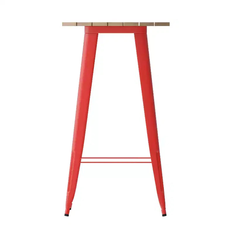 Flash Furniture Declan Commercial Indoor/Outdoor Bar Top Table, 23.75 Round All Weather Poly Resin Top with Steel base