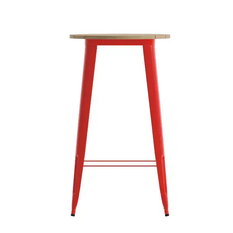 Flash Furniture Declan Commercial Indoor/Outdoor Bar Top Table, 23.75 Round All Weather Poly Resin Top with Steel base
