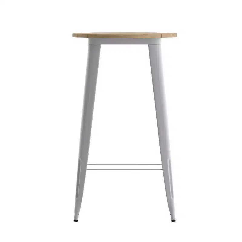 Flash Furniture Declan Commercial Indoor/Outdoor Bar Top Table, 23.75 Round All Weather Poly Resin Top with Steel base