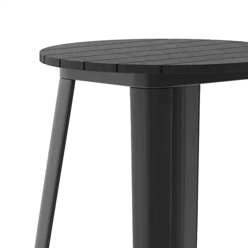 Flash Furniture Declan Commercial Indoor/Outdoor Bar Top Table, 23.75 Round All Weather Poly Resin Top with Steel base