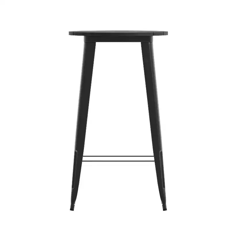 Flash Furniture Declan Commercial Indoor/Outdoor Bar Top Table, 23.75 Round All Weather Poly Resin Top with Steel base