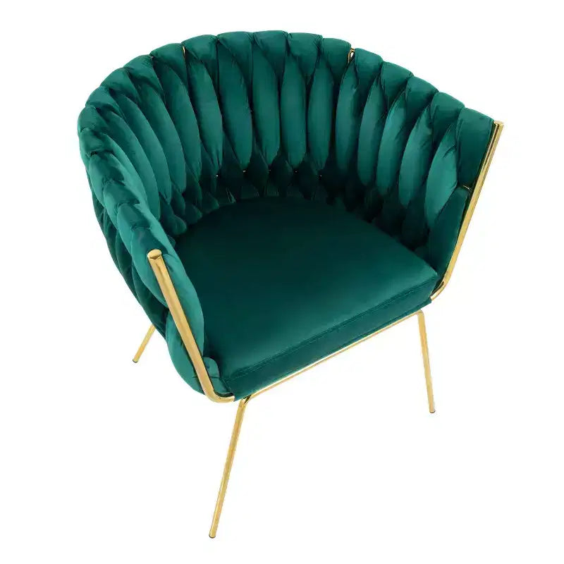 Braided Renee Velvet/Metal Accent Chair - LumiSource