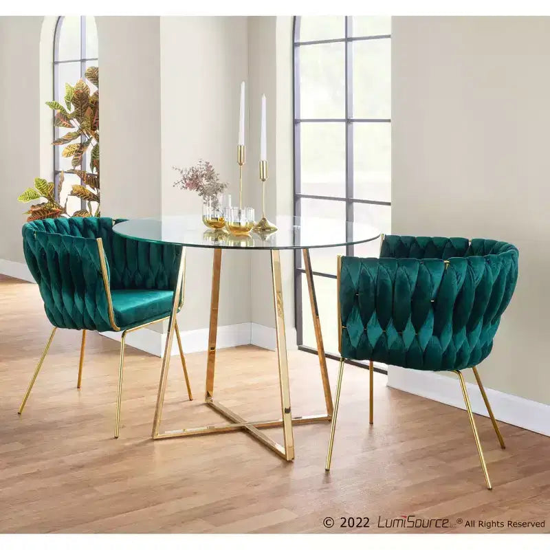 Braided Renee Velvet/Metal Accent Chair - LumiSource