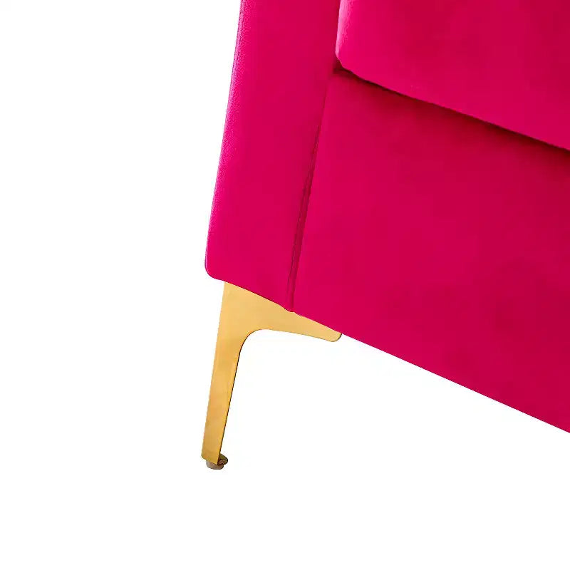 Iapygia Contemporary Tufted Wooden Upholstered Club Chair with Metal Legs for Bedroom and Living Room Club Chair| ART OF LIVING DESIGNS