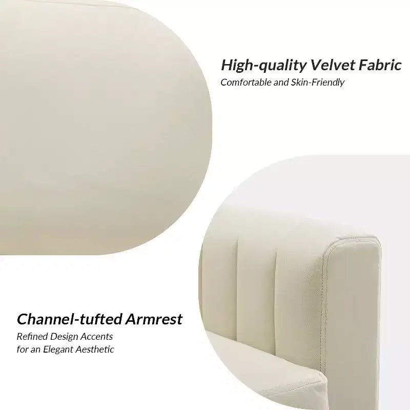 Iapygia Contemporary Tufted Wooden Upholstered Club Chair with Metal Legs for Bedroom and Living Room Club Chair| ART OF LIVING DESIGNS