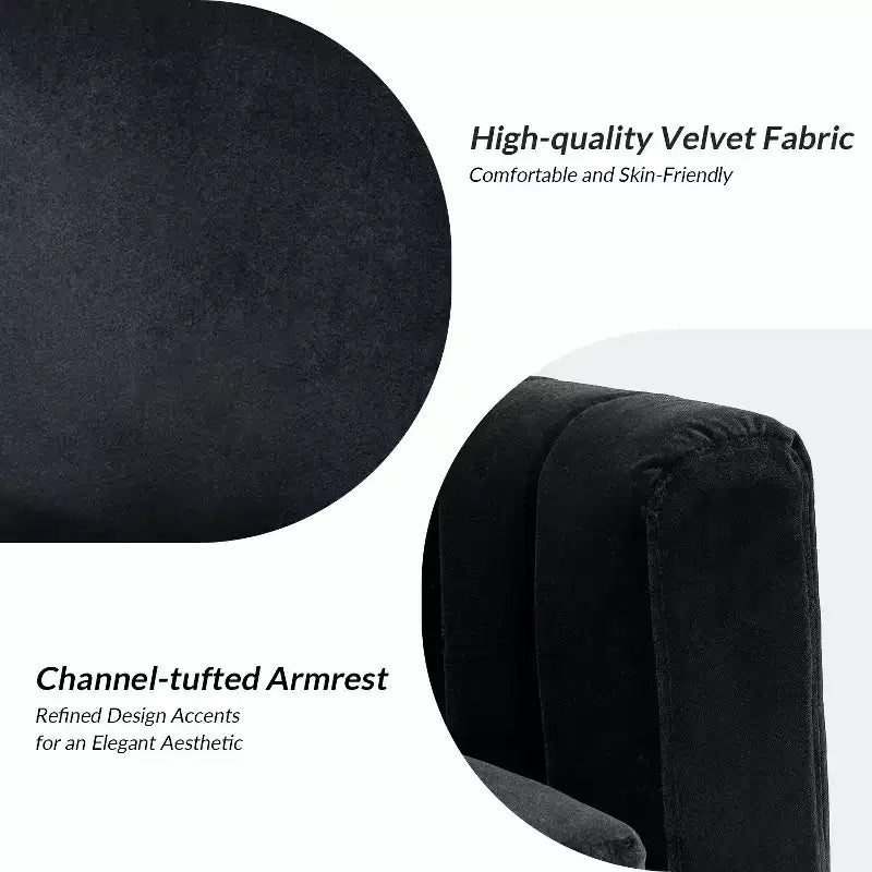 Iapygia Contemporary Tufted Wooden Upholstered Club Chair with Metal Legs for Bedroom and Living Room Club Chair| ART OF LIVING DESIGNS