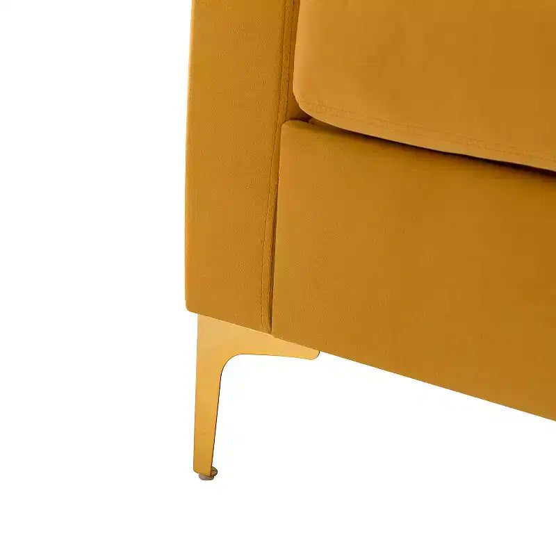 Iapygia Contemporary Tufted Wooden Upholstered Club Chair with Metal Legs for Bedroom and Living Room Club Chair| ART OF LIVING DESIGNS