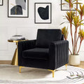 Iapygia Contemporary Tufted Wooden Upholstered Club Chair with Metal Legs for Bedroom and Living Room Club Chair| ART OF LIVING DESIGNS