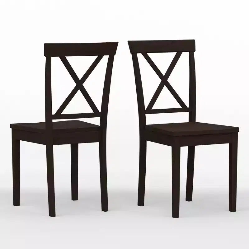 Glenwillow Home X-Back Solid Wood Dining Chairs (Set of 2)