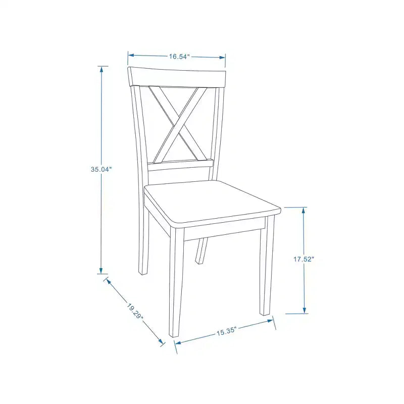 Glenwillow Home X-Back Solid Wood Dining Chairs (Set of 2)