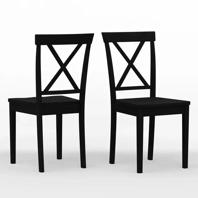 Glenwillow Home X-Back Solid Wood Dining Chairs (Set of 2)