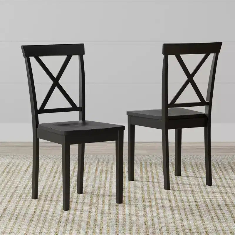 Glenwillow Home X-Back Solid Wood Dining Chairs (Set of 2)