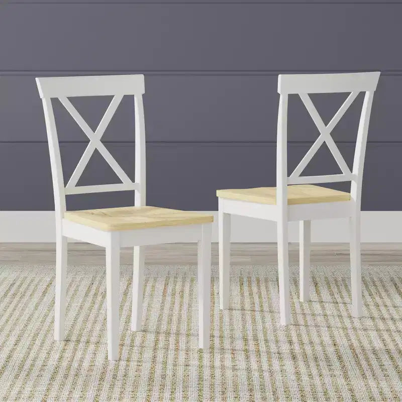 Glenwillow Home X-Back Solid Wood Dining Chairs (Set of 2)