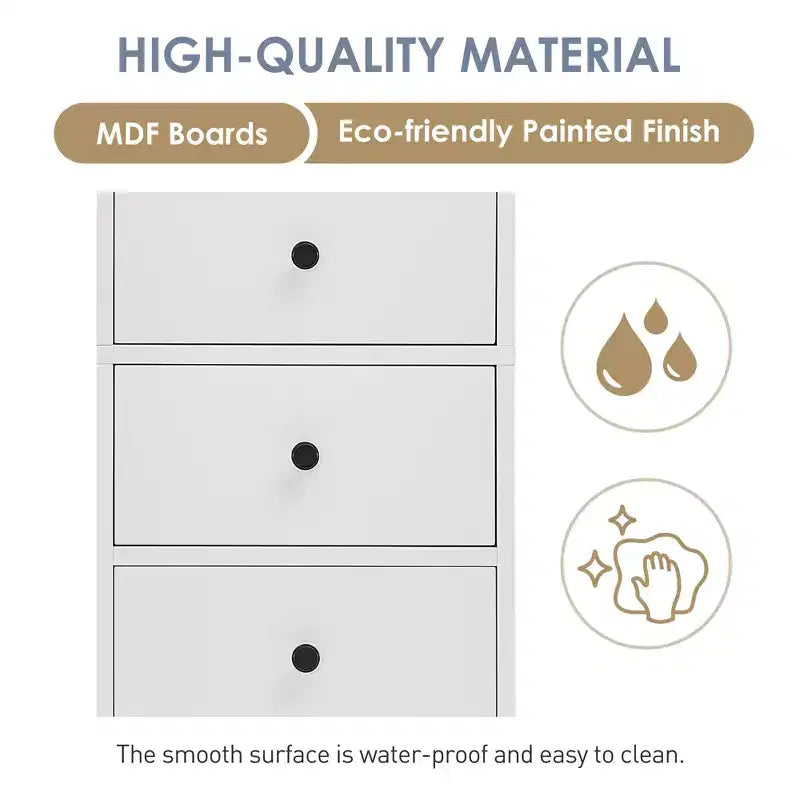 Tall Bathroom Cabinet with 3 Drawers and Adjustable Shelves - ModernLuxe