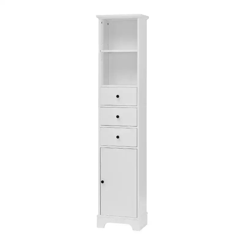 Tall Bathroom Cabinet with 3 Drawers and Adjustable Shelves - ModernLuxe