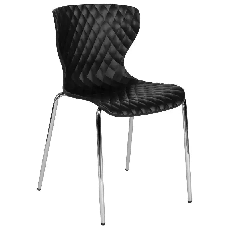 Emma and Oliver 4 Pack Contemporary Design Plastic Stack Chair