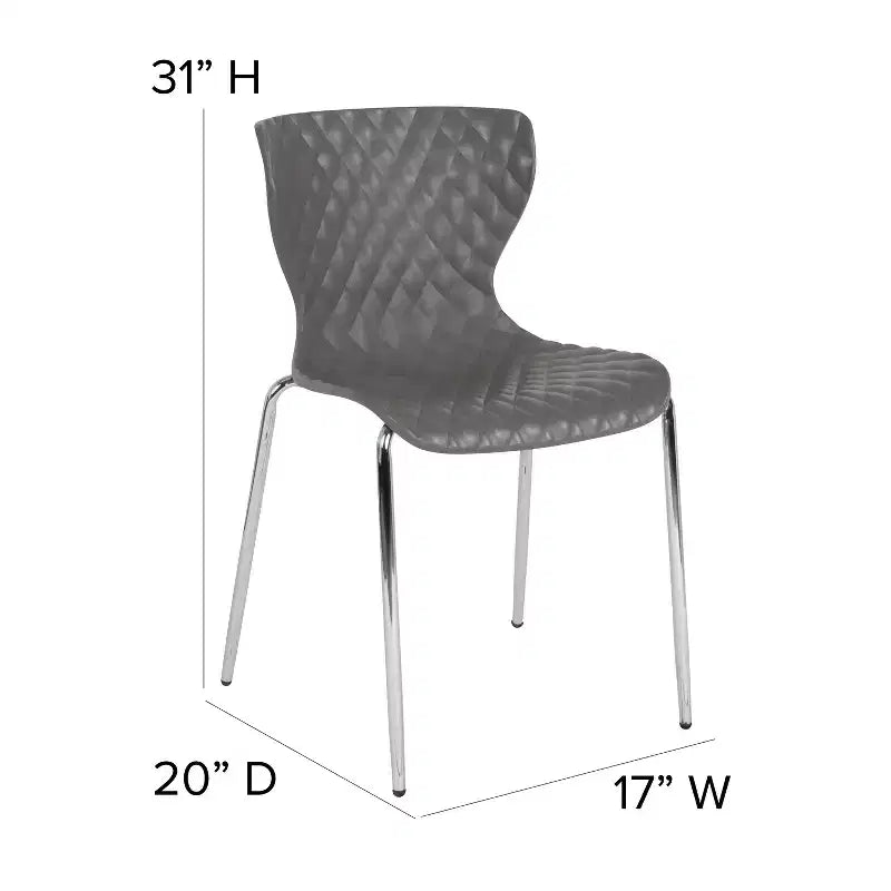 Emma and Oliver 4 Pack Contemporary Design Plastic Stack Chair