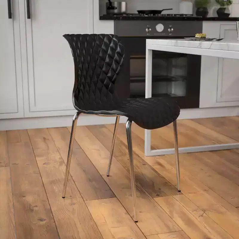 Emma and Oliver 4 Pack Contemporary Design Plastic Stack Chair
