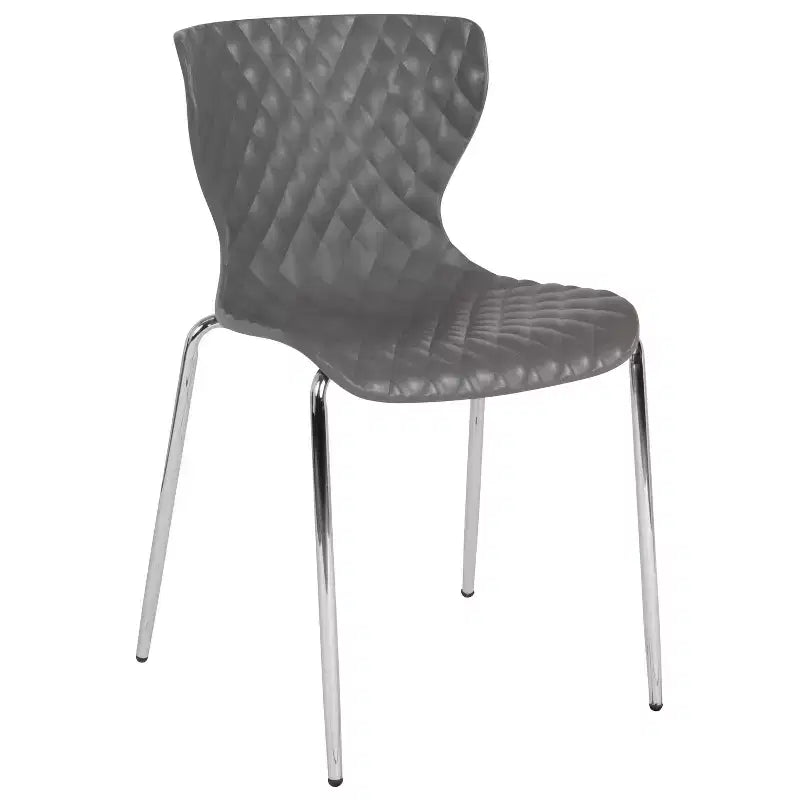 Emma and Oliver 4 Pack Contemporary Design Plastic Stack Chair