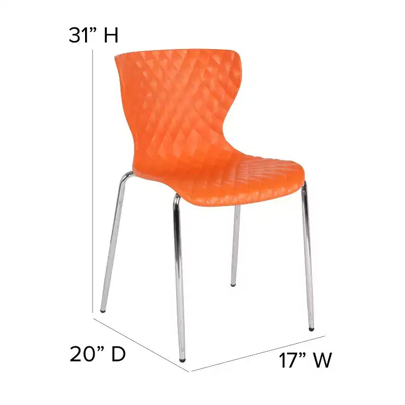 Emma and Oliver 4 Pack Contemporary Design Plastic Stack Chair