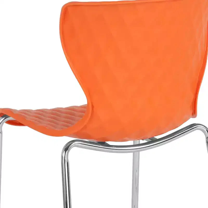 Emma and Oliver 4 Pack Contemporary Design Plastic Stack Chair