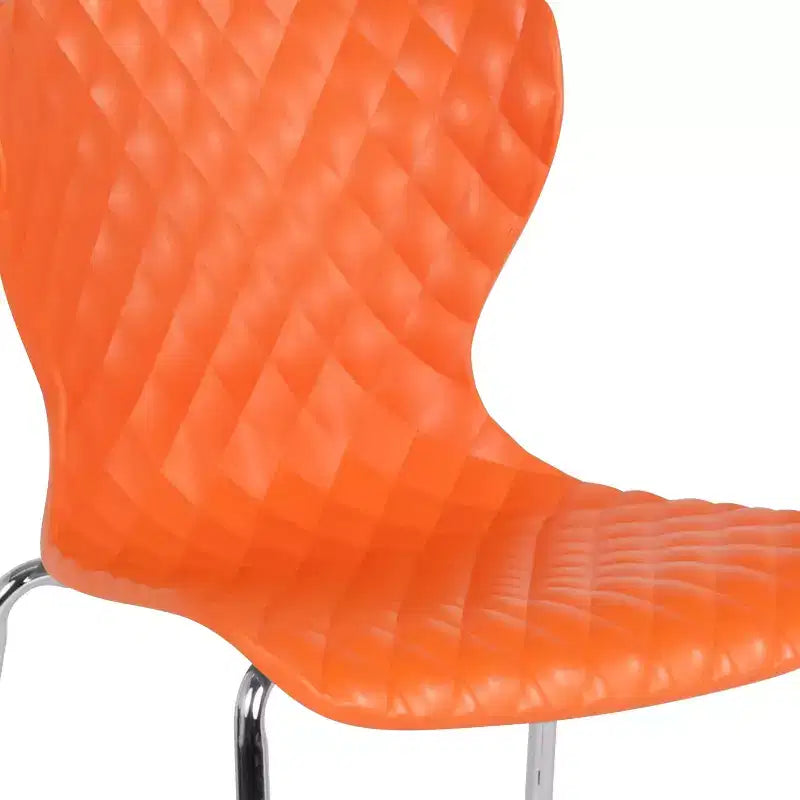 Emma and Oliver 4 Pack Contemporary Design Plastic Stack Chair