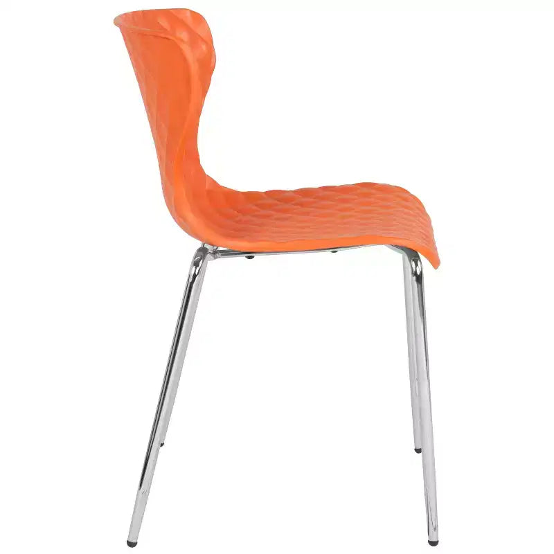 Emma and Oliver 4 Pack Contemporary Design Plastic Stack Chair