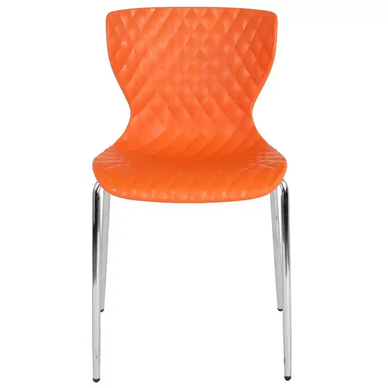 Emma and Oliver 4 Pack Contemporary Design Plastic Stack Chair