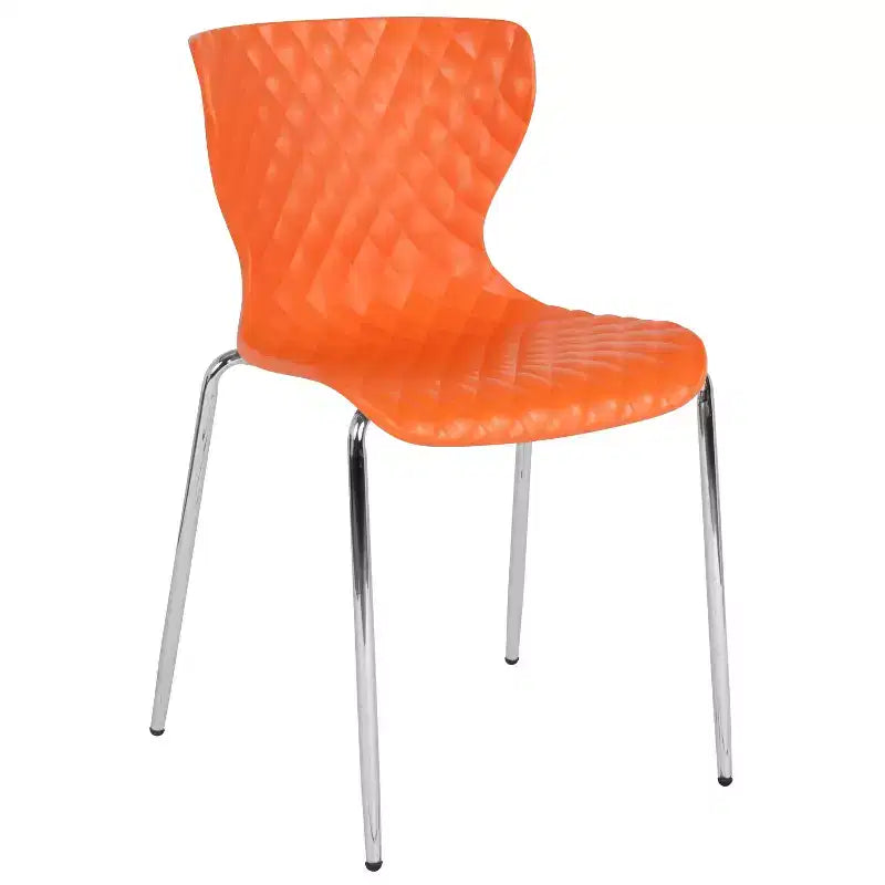 Emma and Oliver 4 Pack Contemporary Design Plastic Stack Chair