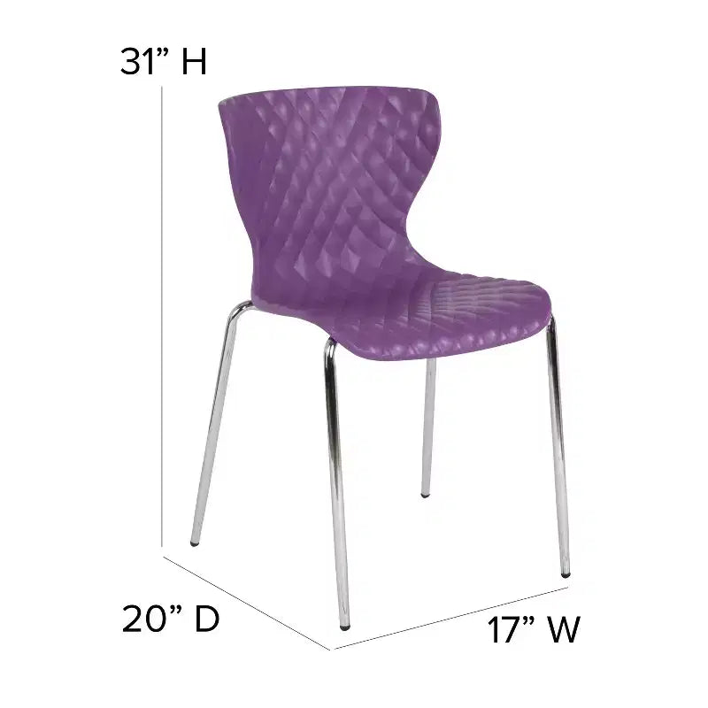 Emma and Oliver 4 Pack Contemporary Design Plastic Stack Chair