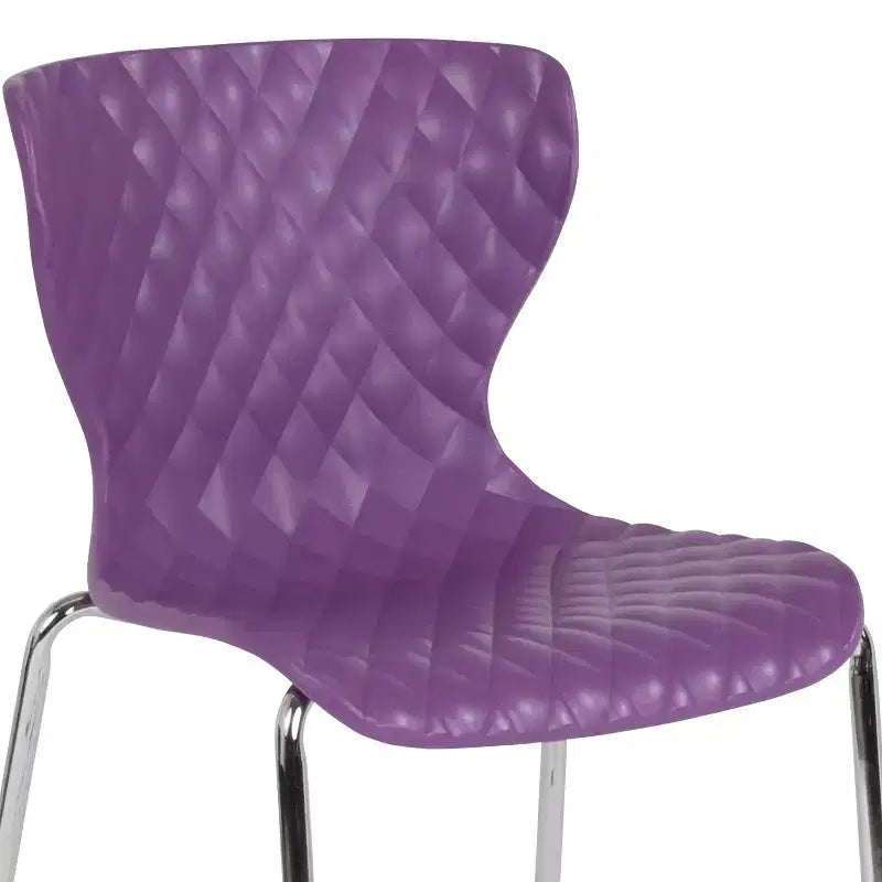 Emma and Oliver 4 Pack Contemporary Design Plastic Stack Chair