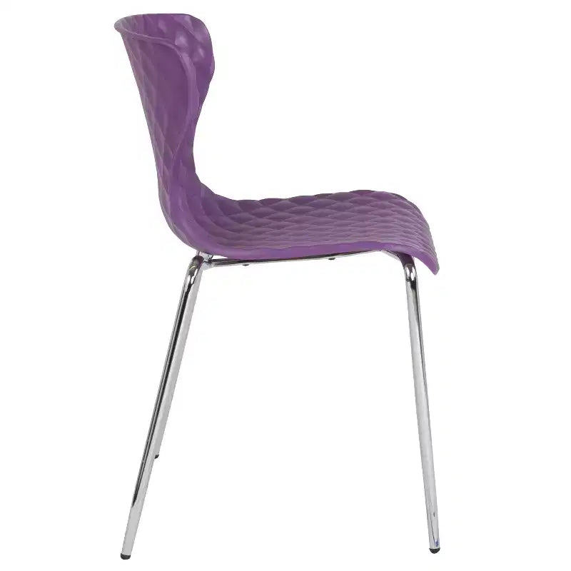 Emma and Oliver 4 Pack Contemporary Design Plastic Stack Chair