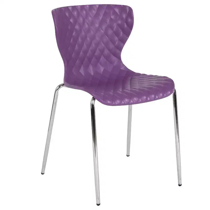 Emma and Oliver 4 Pack Contemporary Design Plastic Stack Chair