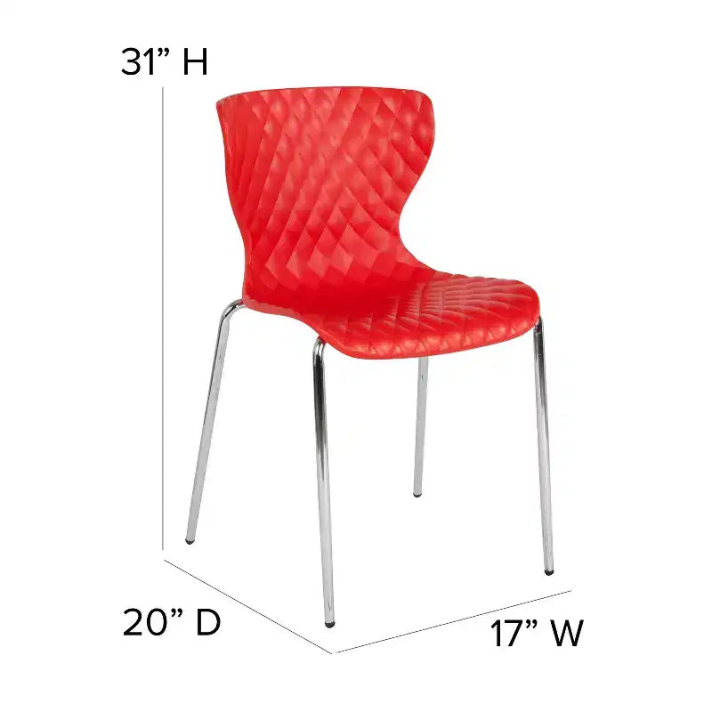Emma and Oliver 4 Pack Contemporary Design Plastic Stack Chair