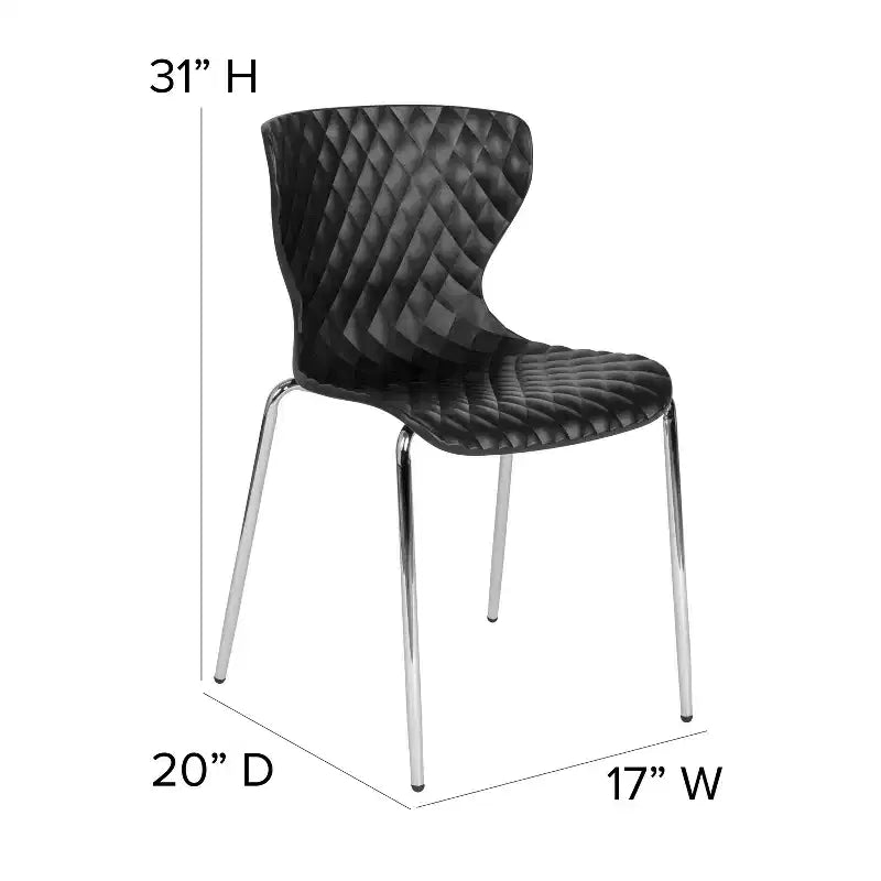 Emma and Oliver 4 Pack Contemporary Design Plastic Stack Chair