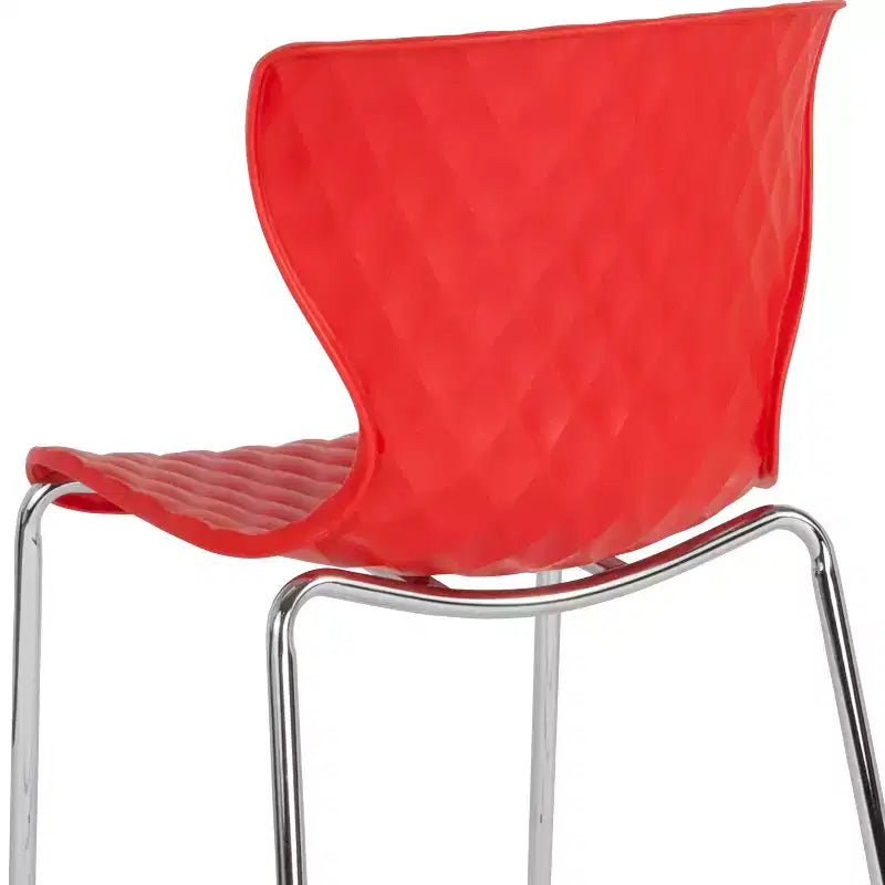 Emma and Oliver 4 Pack Contemporary Design Plastic Stack Chair